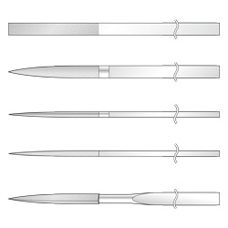 Diamond File for Ironworking, 5-Piece Set