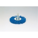 Quick grit wheel brush w/ abrasive particles