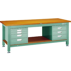 Heavy Work Bench with 3-Shelf / 4-Shelf Cabinet Steel Tabletop Average Load (kg) 3000