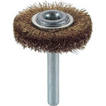 Wheel Brush with Shaft (for Motorized Use/Shaft Diameter 6 mm/Round Shaft Type) (Brass)