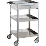 Clean Rabbit Wagon (SUS304 with Handle, Drawer, Casters φ100 mm)