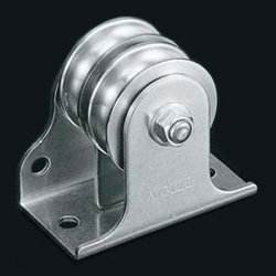 Flat-Mount Pulley Block, Double Wheel, 39 mm, Vertical and Horizontal Combined-type