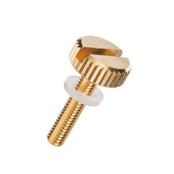 Brass Knurled Knob (Slotted / Built-In Washer) / NB-AG-N