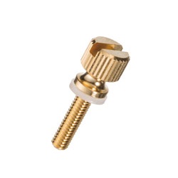 Brass Knurled Knob (Slotted and Flanged / Built-In Washer) / NB-BG-N