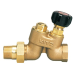 Bronze 10K Constant Flow Regulator Valve with Tapered Thread x Union (Plastic Handle)