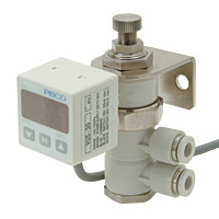 Vacuum regulator, large model with digital display and pressure sensor, union type