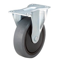 Reduced Noise Caster, Elastomer Wheels, Fixed