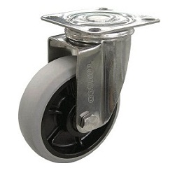 Nylon Wheel Urethane Caster, Stainless Steel Fitting, Freely Rotating