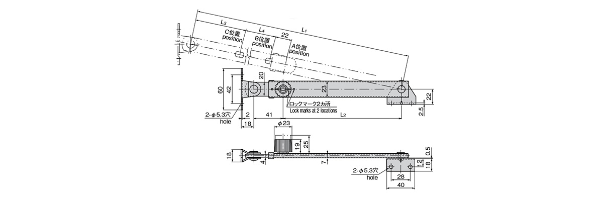 B-1455 series dimensional drawing